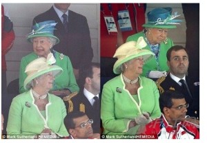 英女王看赛遭撞衫 被挡视线苦难言
