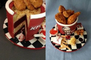 最佳吃货生日礼物：KFC炸鸡桶蛋糕